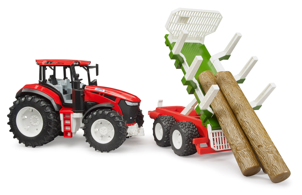 bruder トラックセット Bruder 03453 *New* Roadmax Tractor with Trailer and 3 Logs