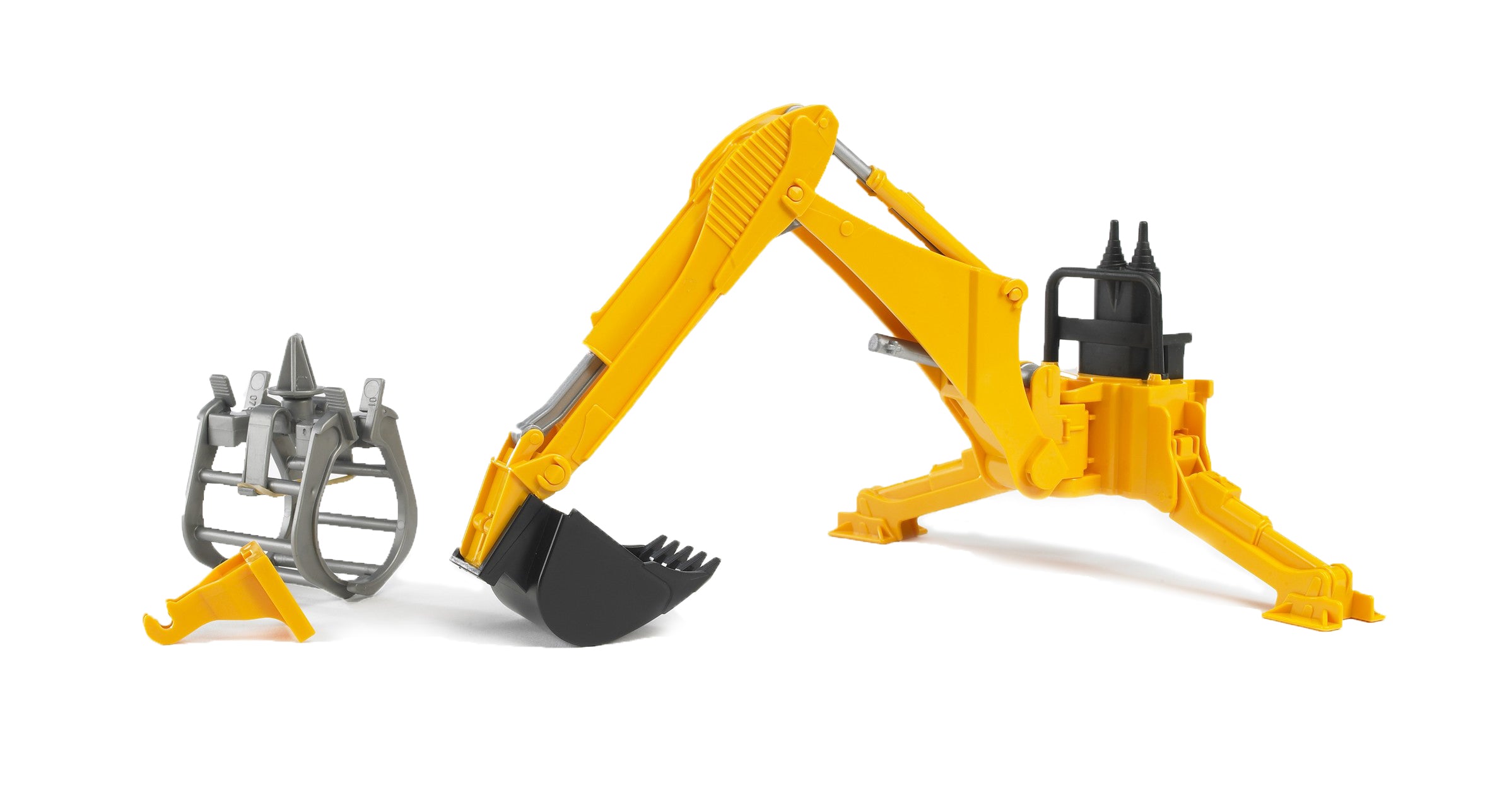 Accessories: Rear hydraulic arm with grab – Bruder – Bruder Toy Shop