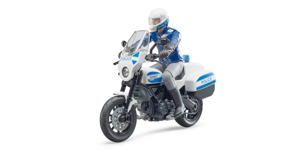 【中古】「非常に良い」bruder Ducati スクランブラー白バイ仕様 BR62731 bworld Scrambler Ducati police motorbike and policeman – Bruder