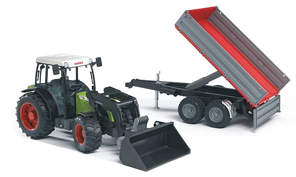 Claas Nectis 267 F with frontloader and tipping trailer – Bruder