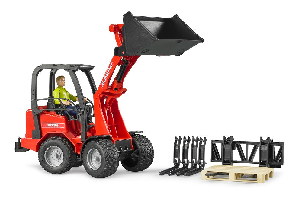 Bruder 02191 Schaeffer Compact Loader 2034 w/ Figure and Accessories  18.10.10