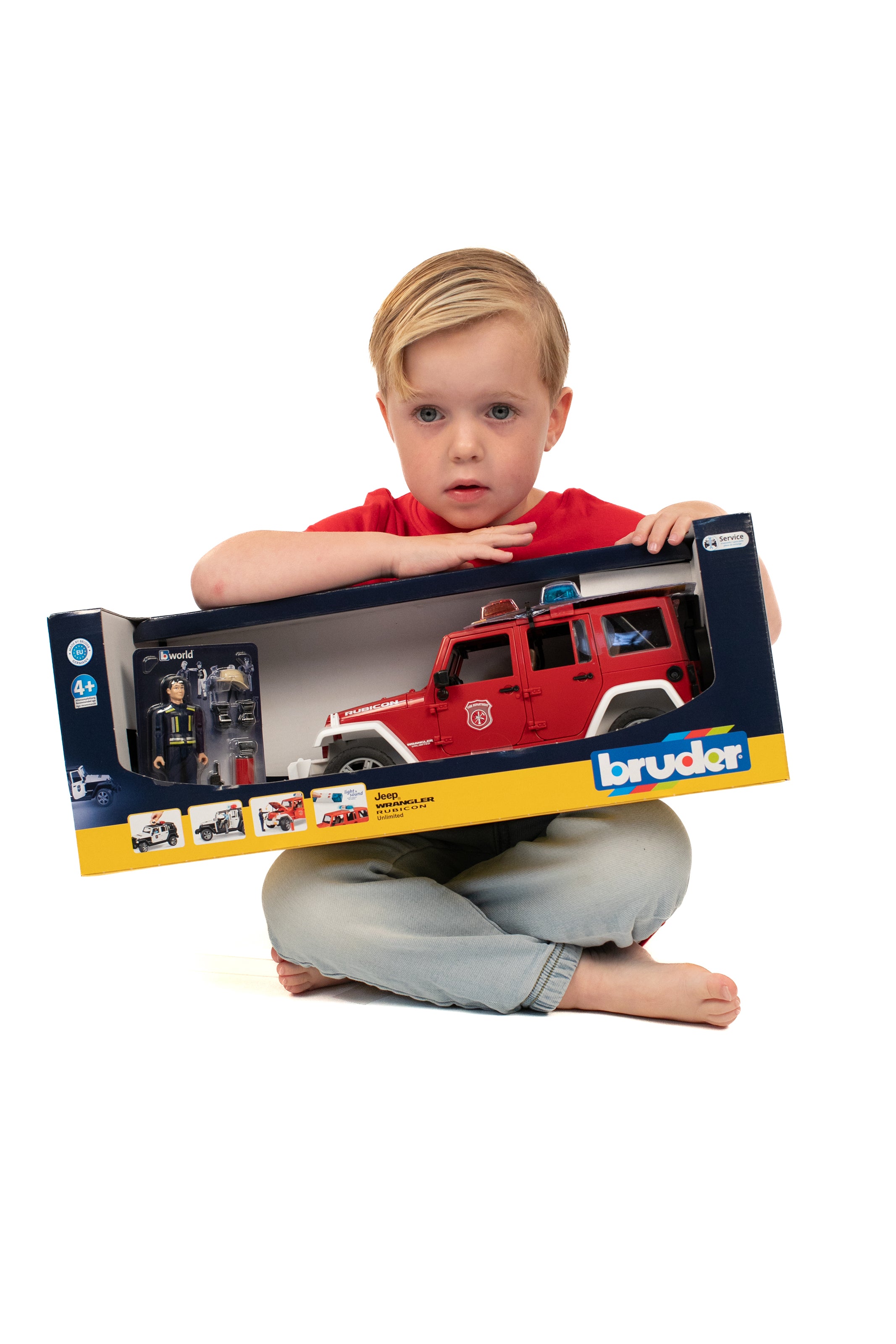 Jeep Wrangler Rubicon Unlimited fire dept vehicle with – Bruder
