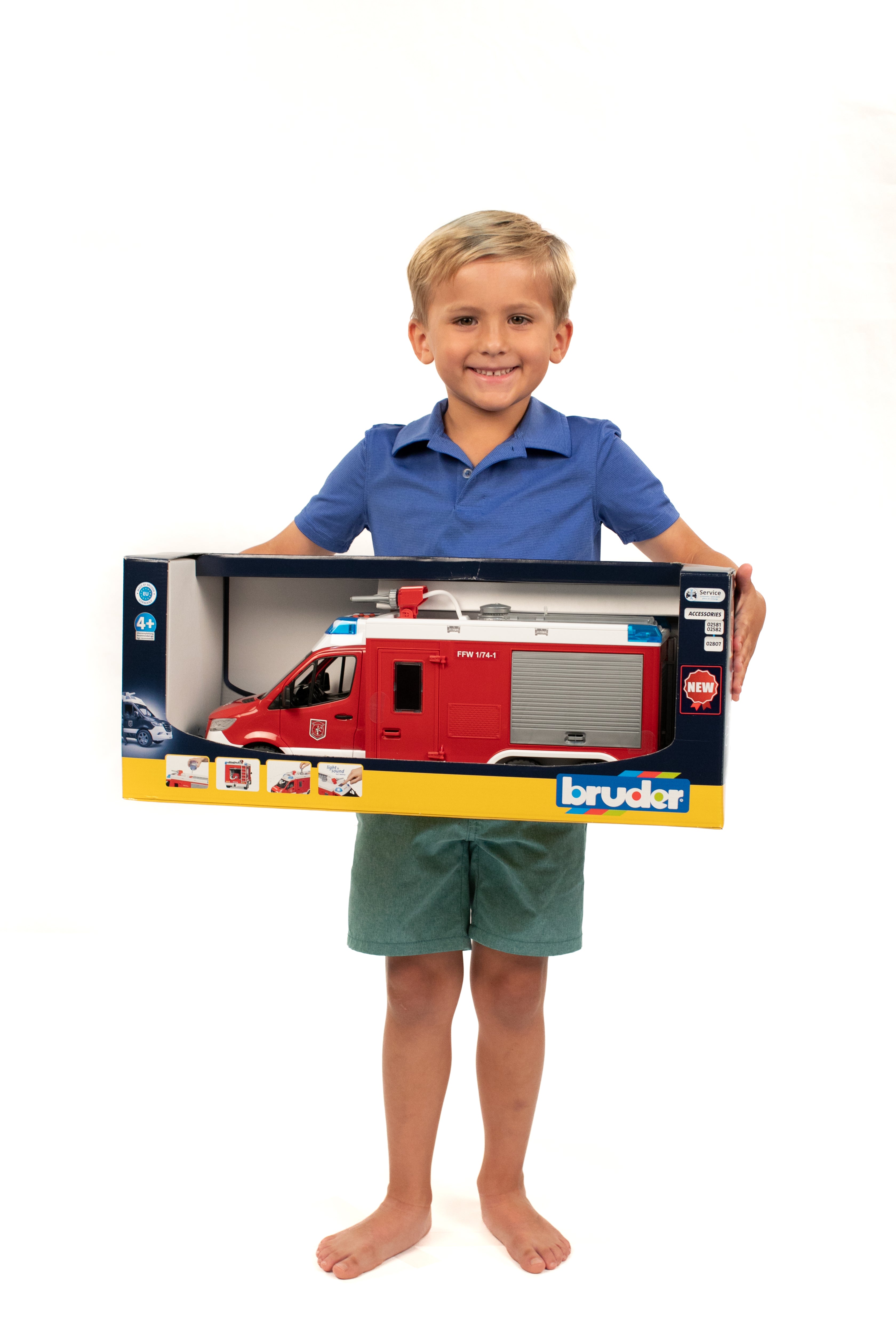 MB Sprinter Fire engine with Light + Sound Module – Bruder