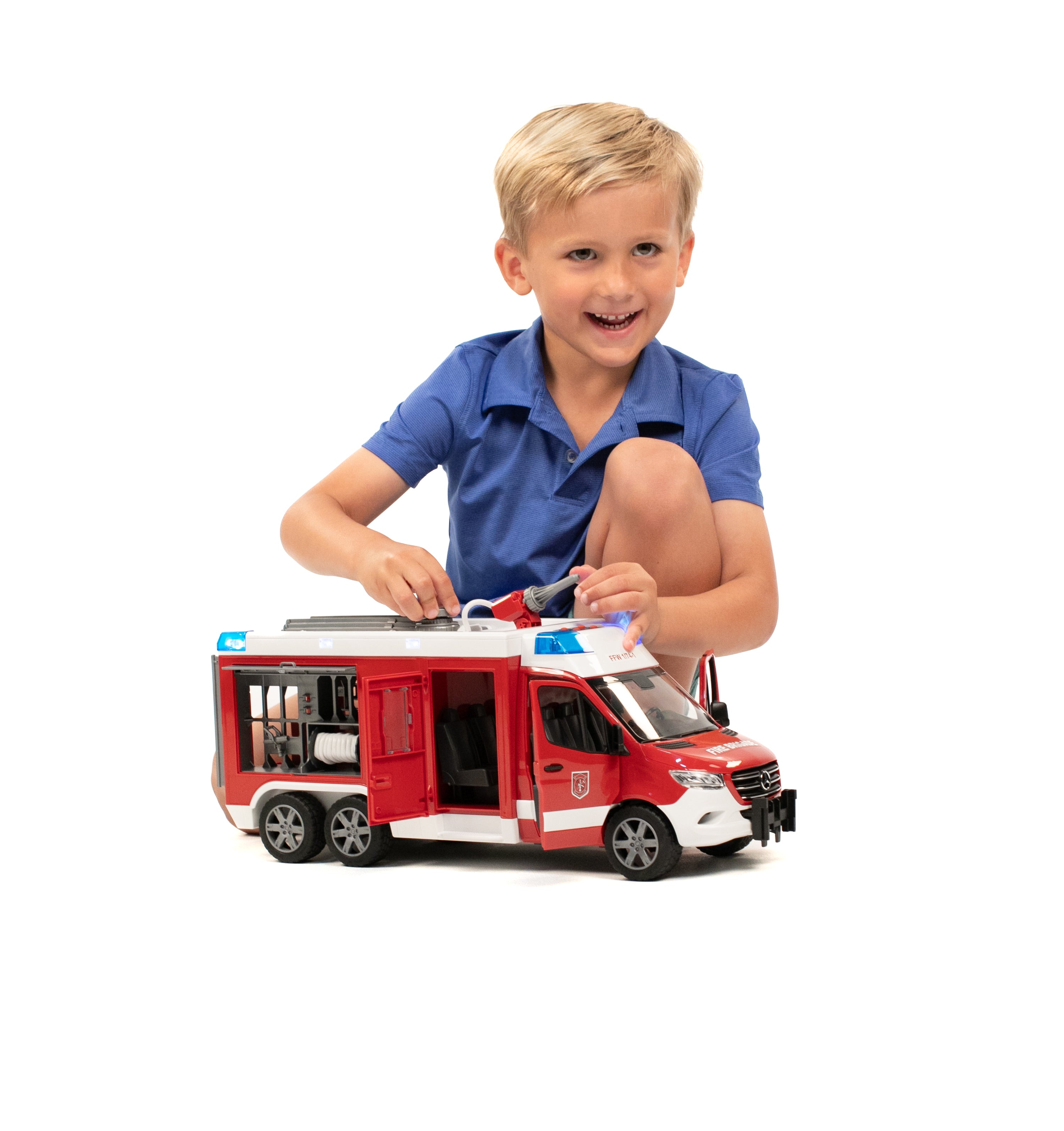 MB Sprinter Fire engine with Light + Sound Module – Bruder