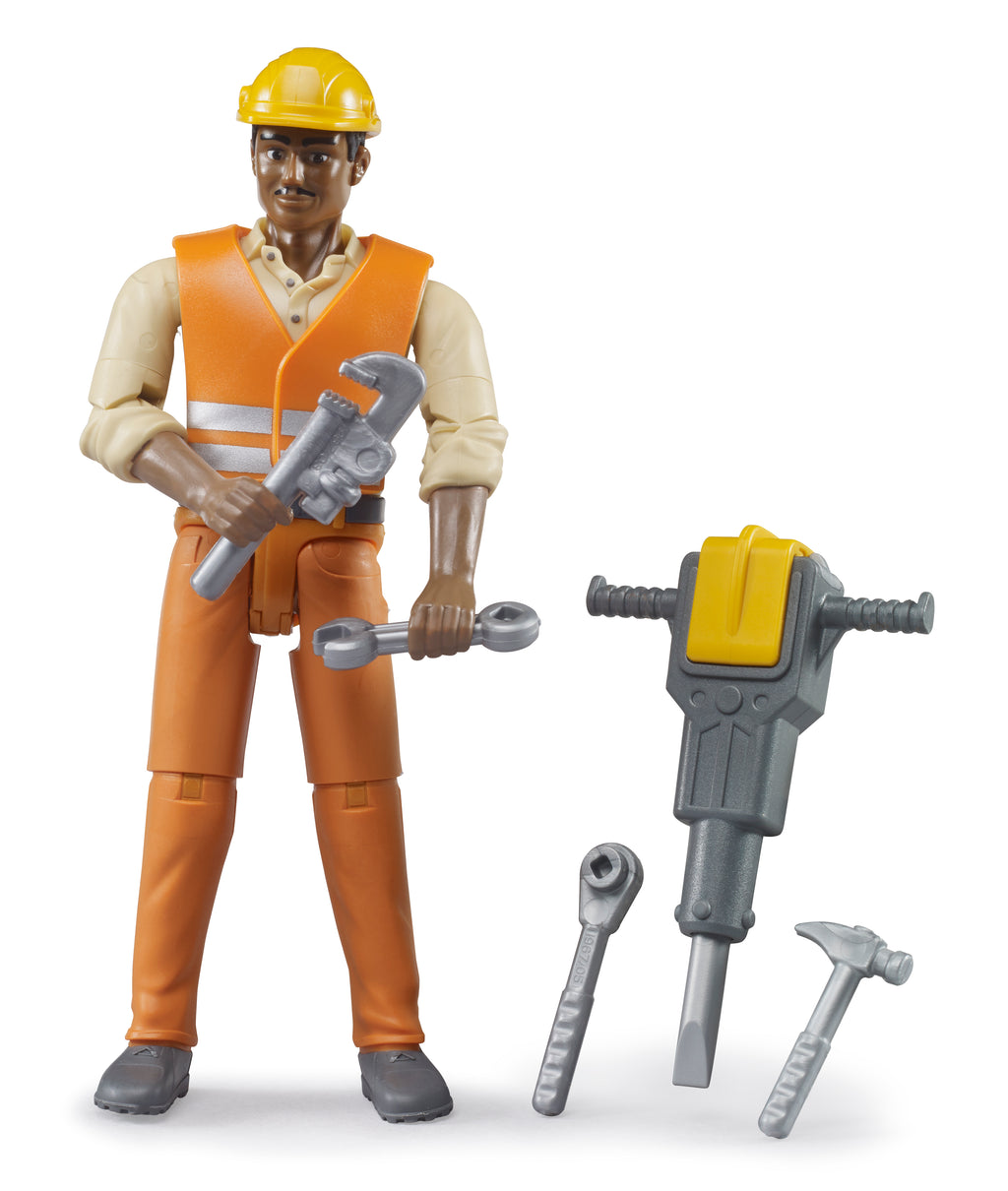 Bruder 60021 Construction Worker with Medium Skin Tone and Accessories 6.6.6