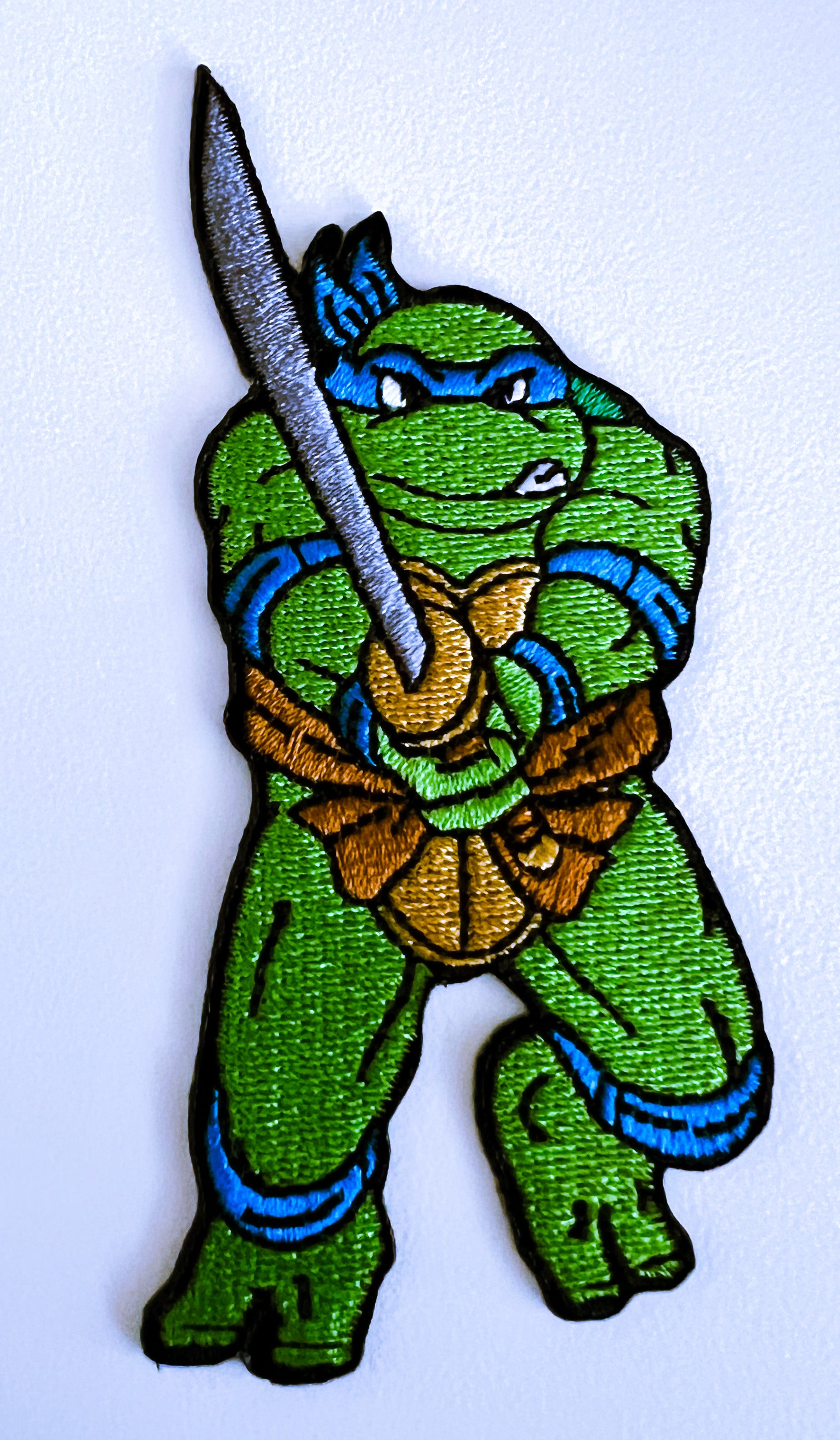 TMNT29123 TMNT - 1980's Cartoon Leonardo Iron On Patch w/ Customizable Autograph!*