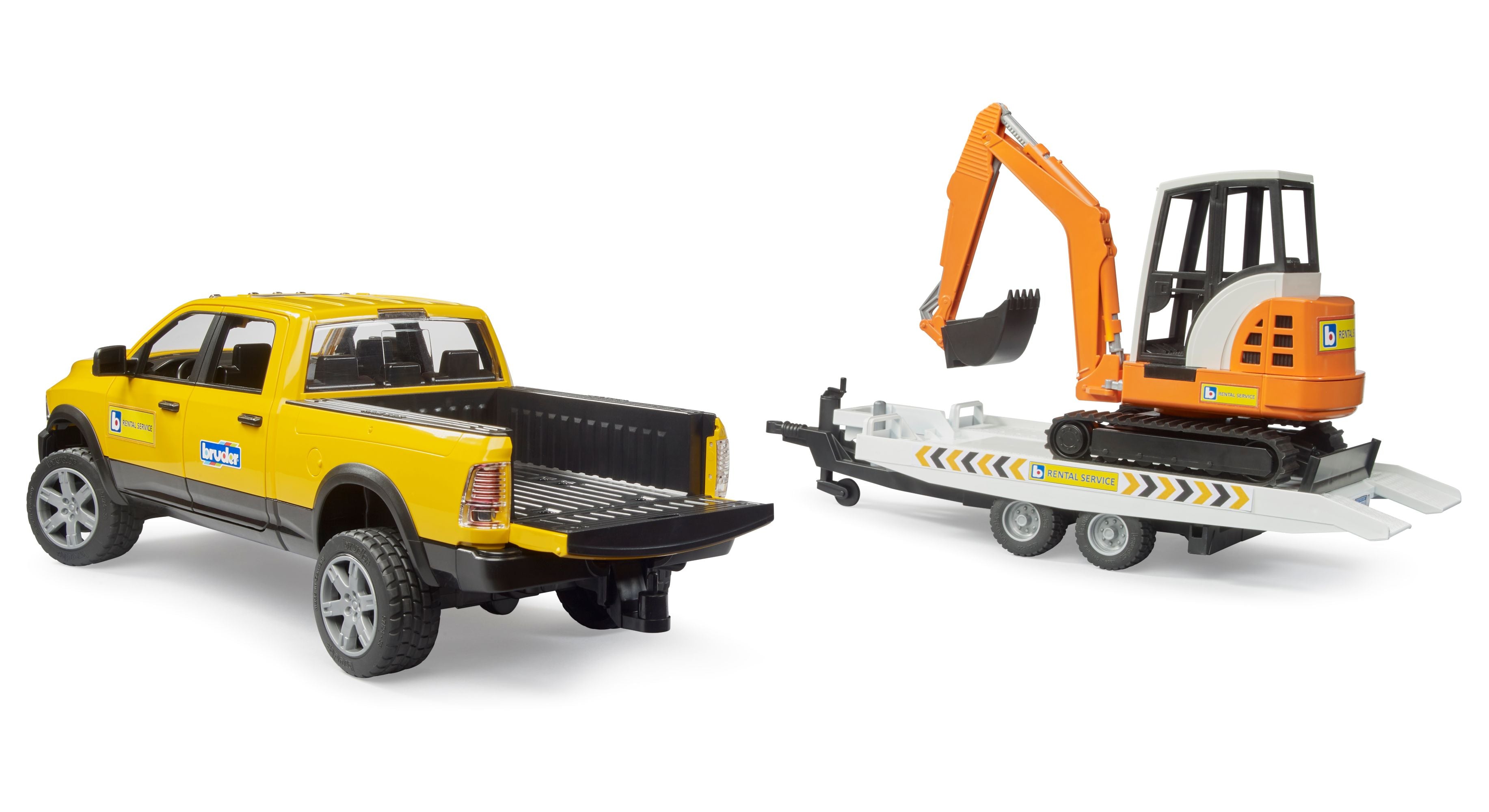 bruder セット RAM Rental Service with Mini Excavator – Bruder – Bruder Toy Shop