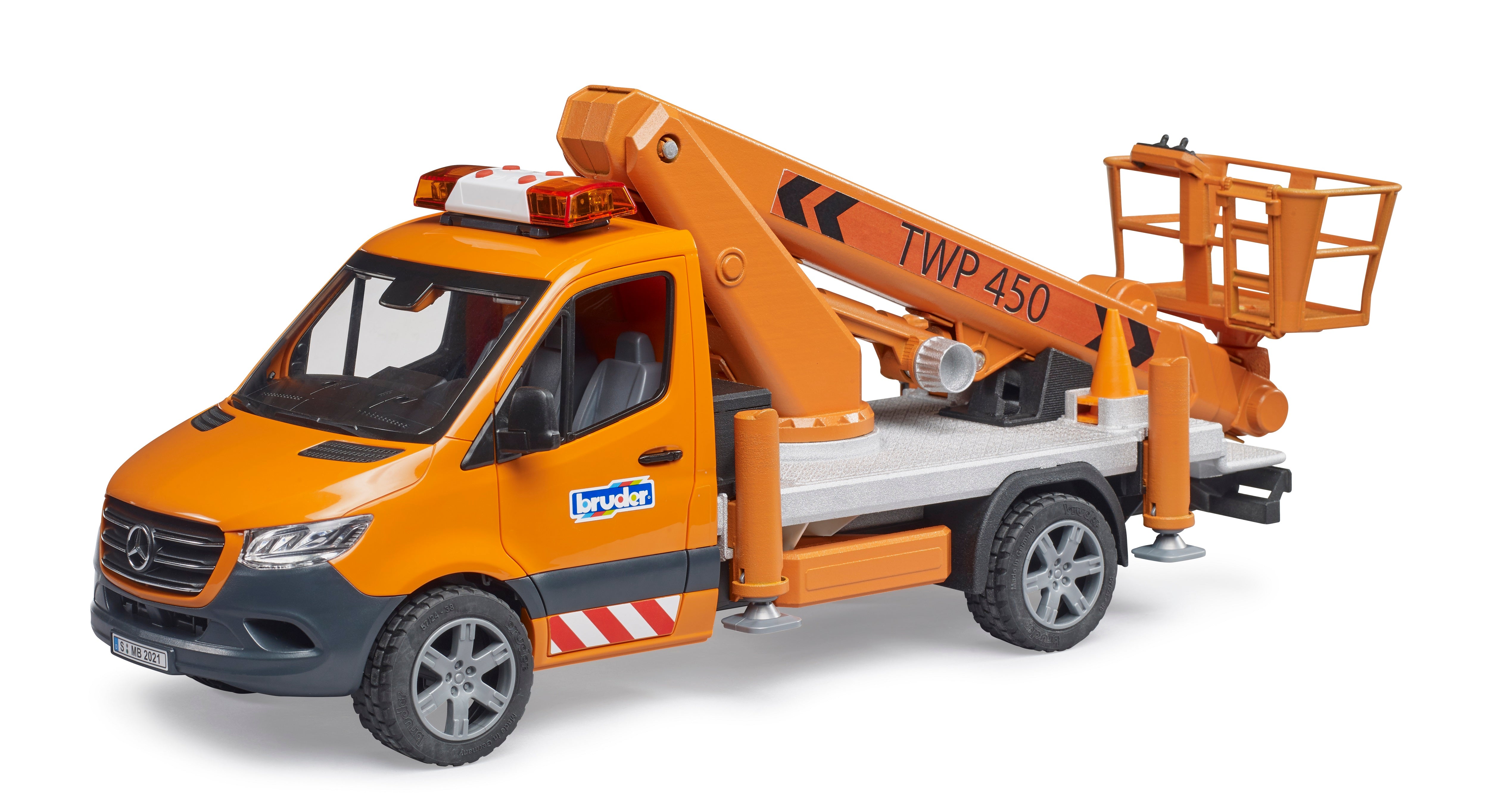 MB Sprinter with working platform and Light + Sound Mod – Bruder