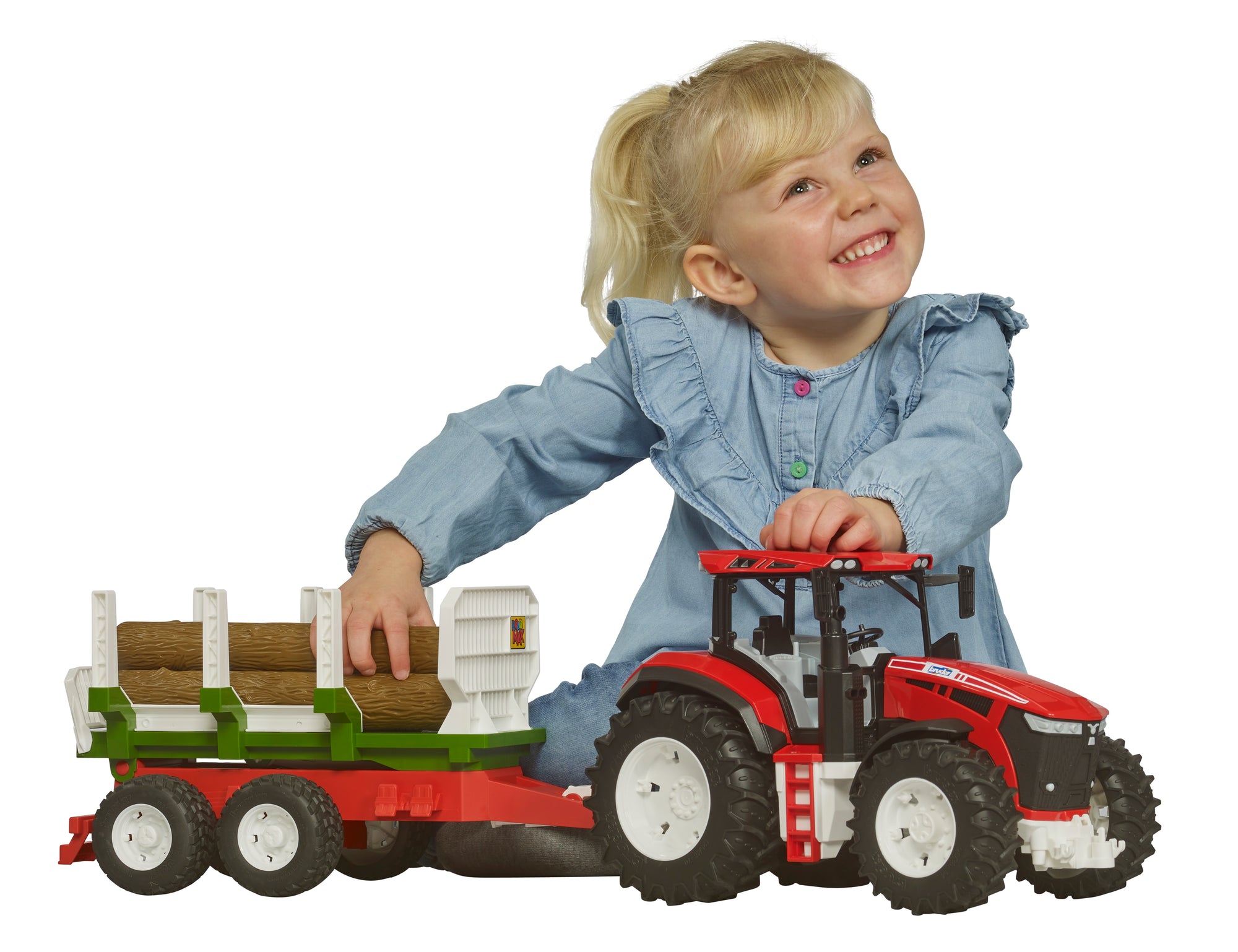 Bruder 03453 *New* Roadmax Tractor with Trailer and 3 Logs 30.10.10