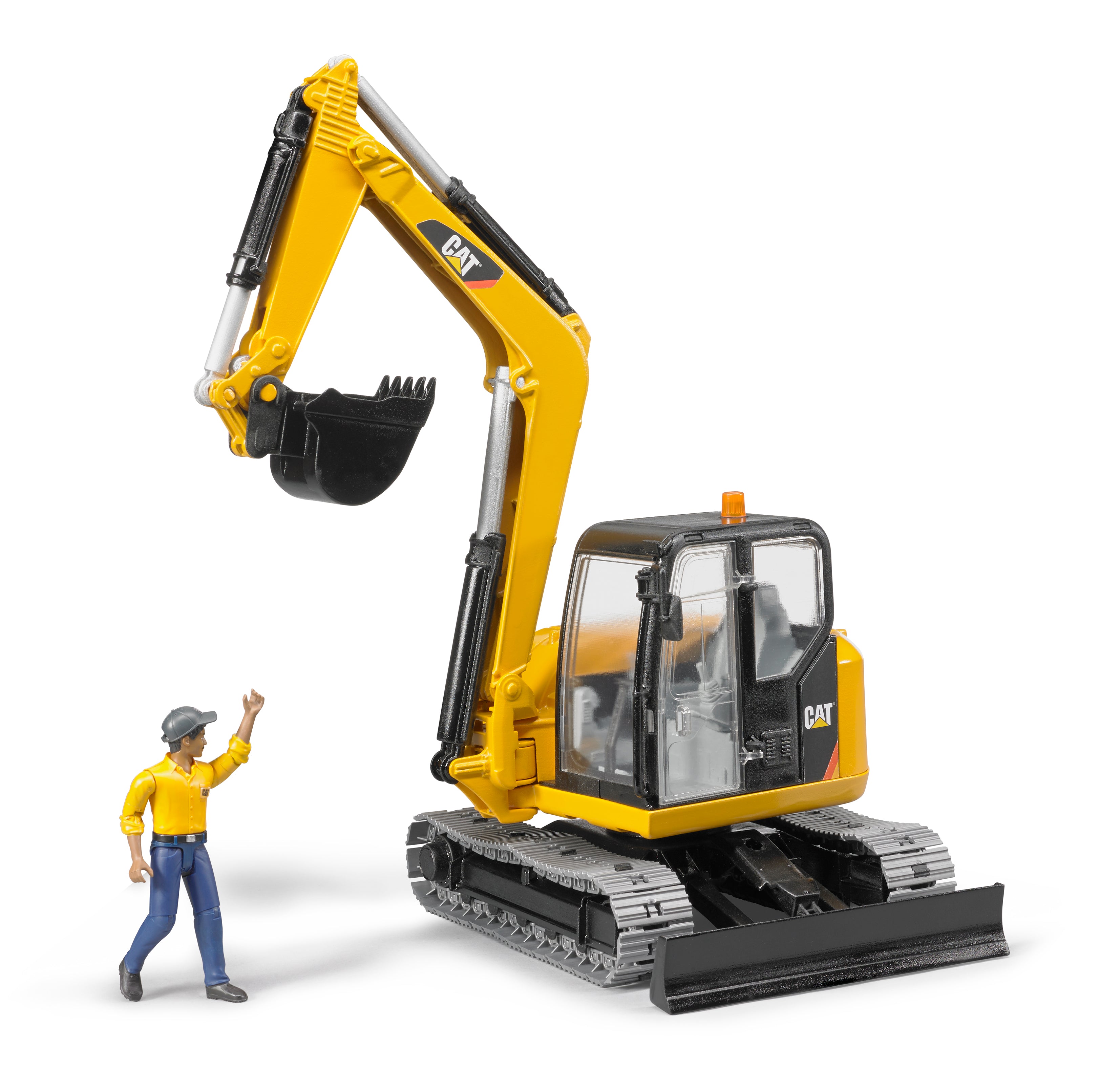 Cat Mini excavator with worker – Bruder – Bruder Toy Shop