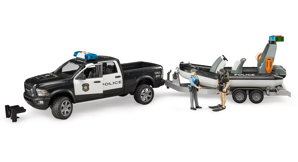 Bruder 02507 Ram 2500 Police Pickup, L+S Module, Trailer with Boat and 2 Figures 20.14.8