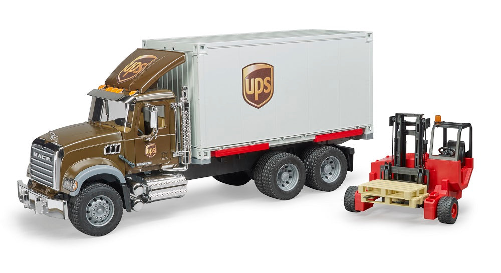 Bruder 02828 Mack Granite UPS Logistics Truck with Truck-Mounted Forklift 28.12.10