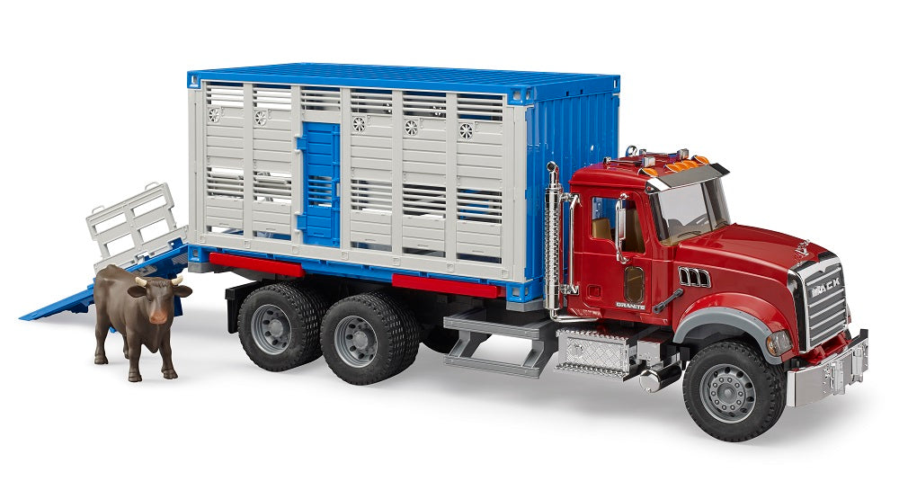 Bruder 02830 Mack Granite Cattle Transport Truck with 1 Cattle 28.12.10