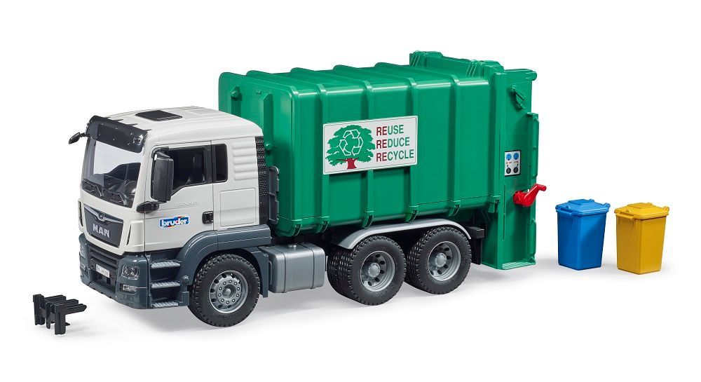Bruder 03763 Man TGS Rear Loading Garbage Truck (Green) 24.12.8