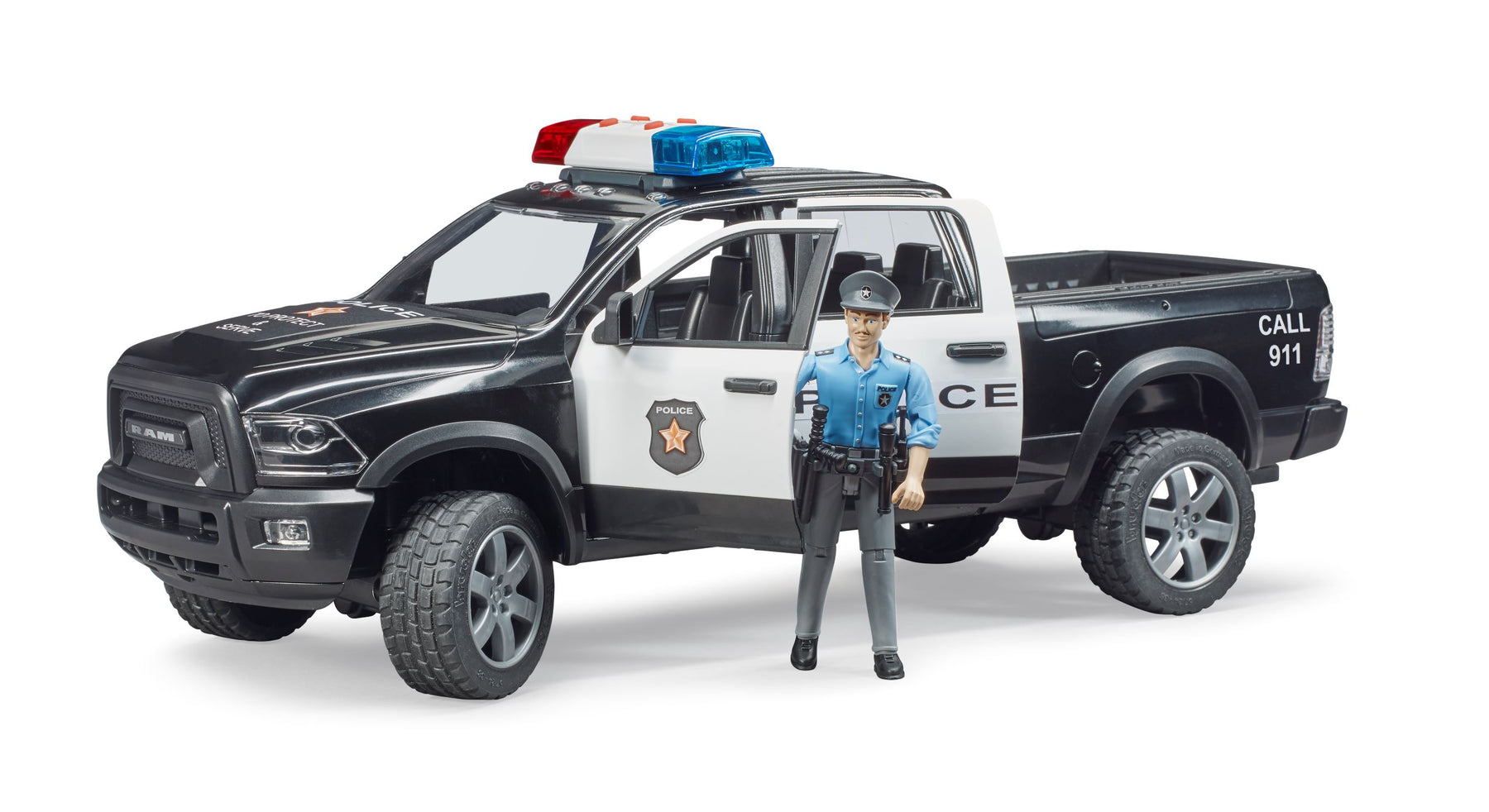 Demonstrere Alt det bedste halvt Bruder 02505 Police Ram 2500 w/ Policeman and Light & Sound Module 20. –  Bruder Toy Shop