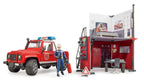 Bruder 62701 Bworld Fire Station w/ Land Rover Defender and Fireman 18.10.10