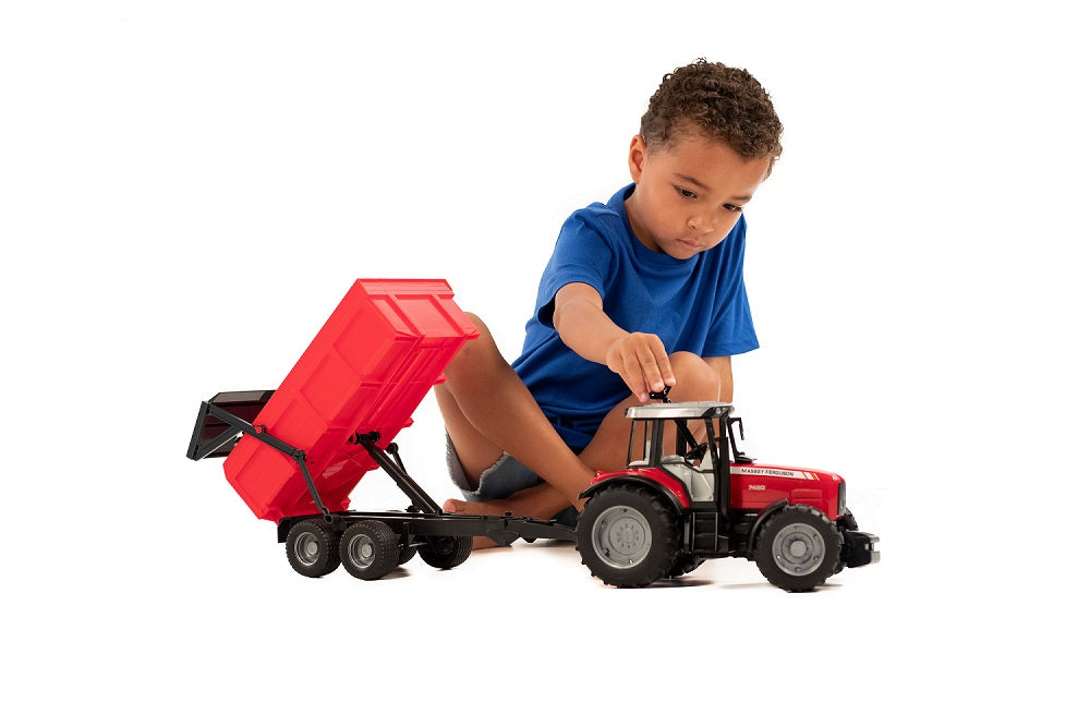 BRUDER Massey Ferguson 7480 - Tracteur avec remorque benne BRUDER Massey Ferguson 7480 - Tracteur avec remorque benne