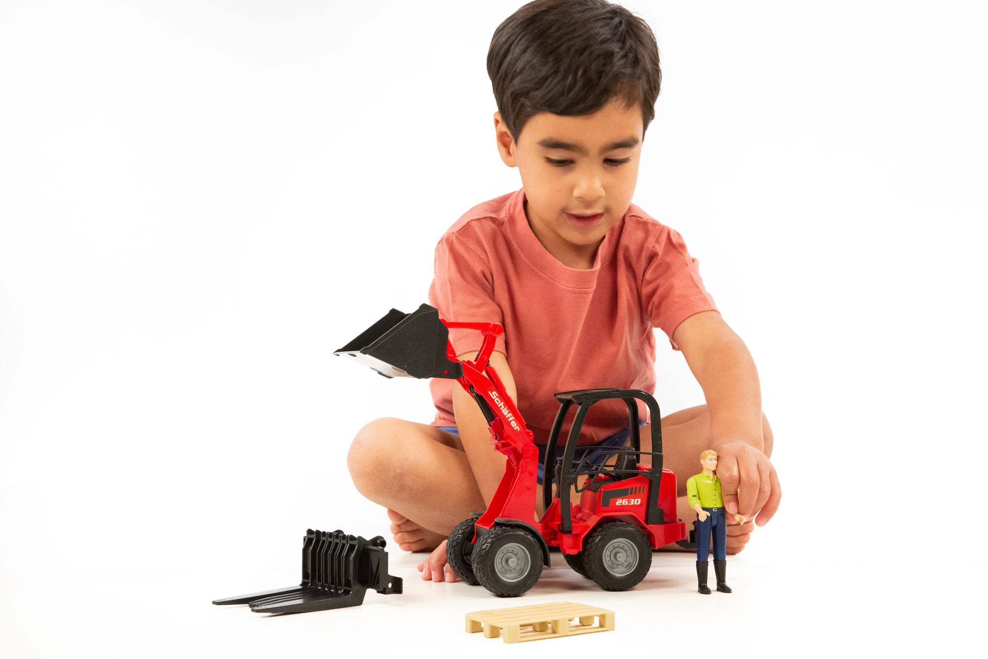 Bruder 02191 Schaeffer Compact Loader 2034 with Figure and Accessories 18.10.10