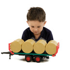 Bruder 02220 - Remorque De Transport De Balles Avec 8 Balles Rondes Échelle 1:16