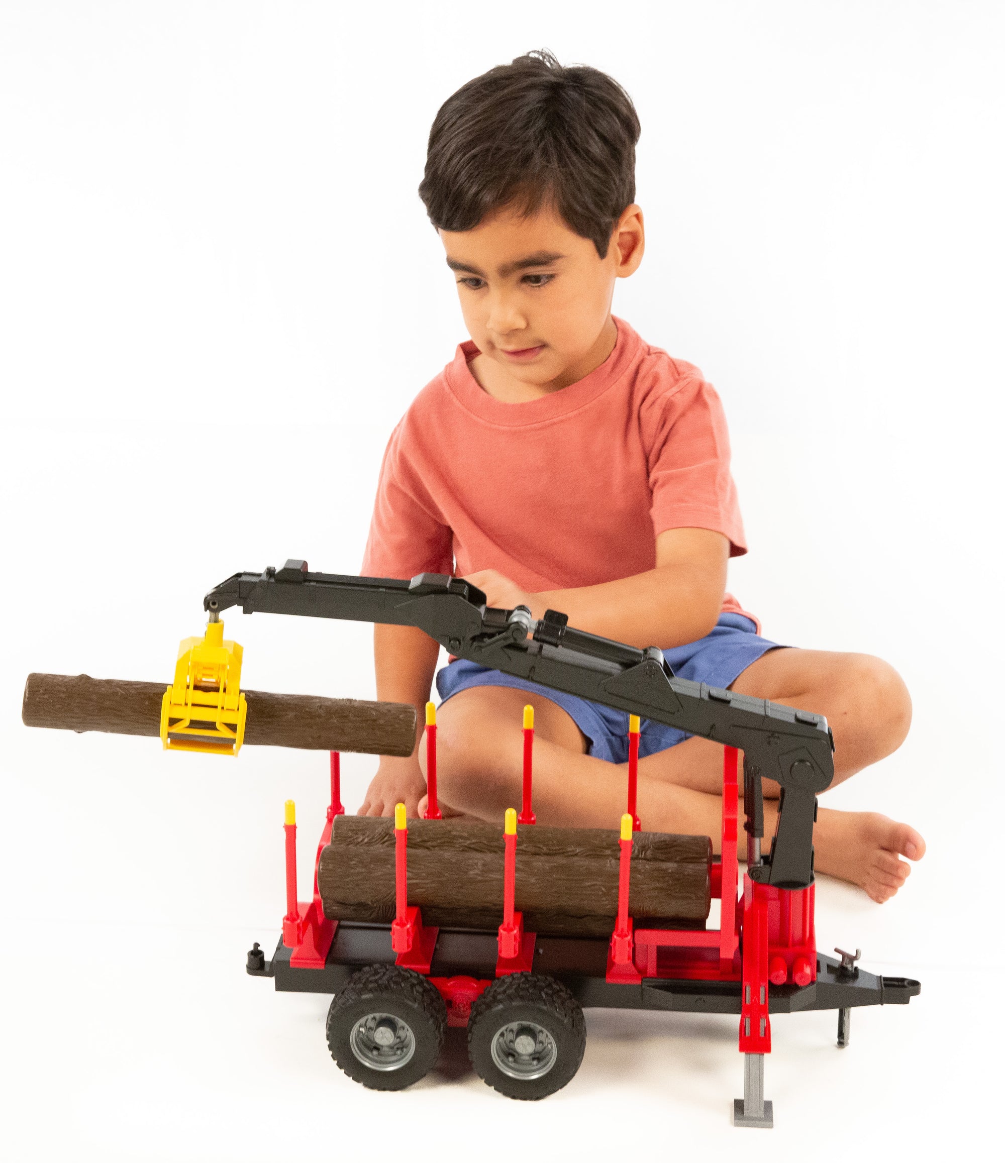 Bruder 02252 Logging Trailer with Loading Crane, 4 Logs and Log Grapple 18.10.10