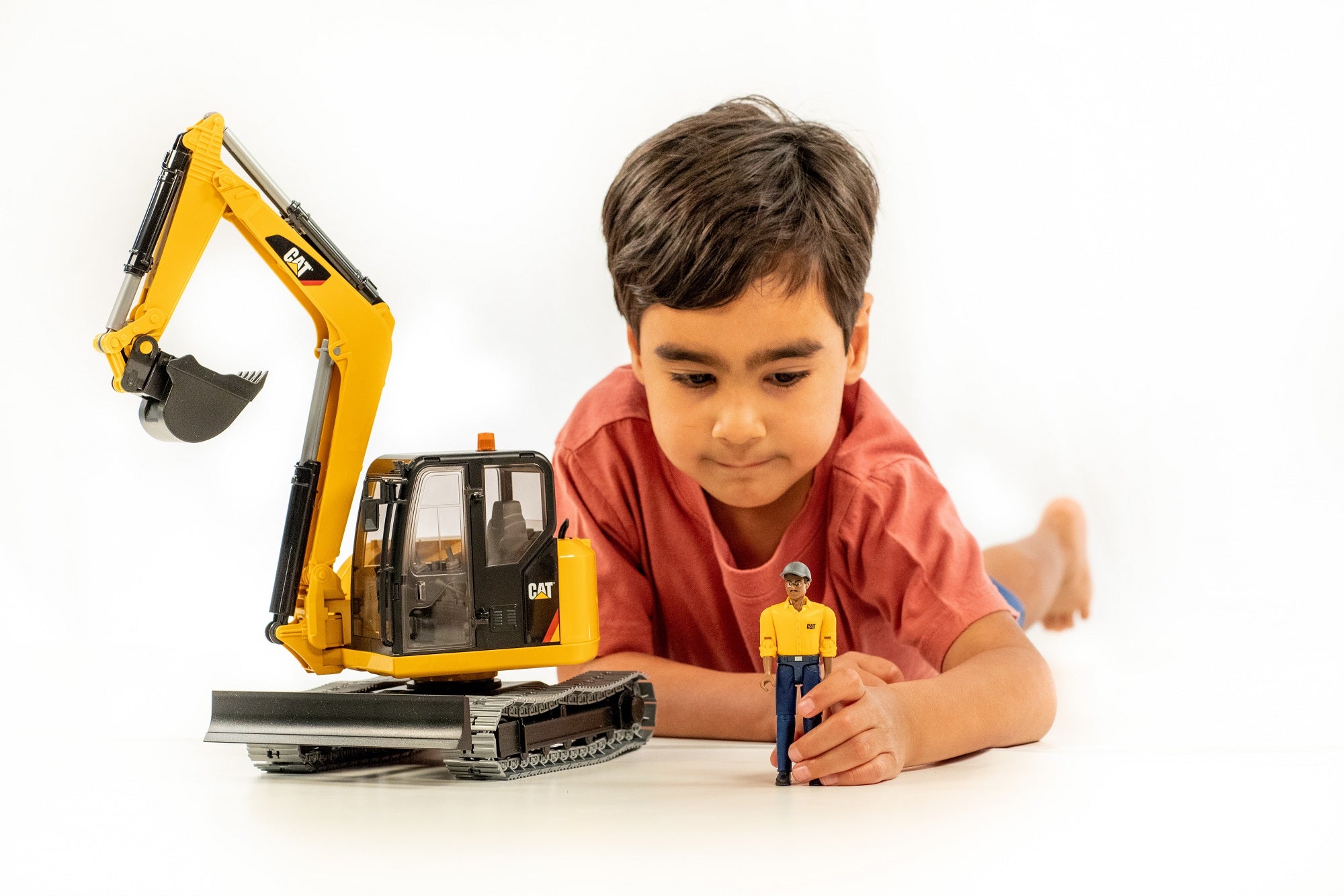 Cat Mini excavator with worker – Bruder – Bruder Toy Shop