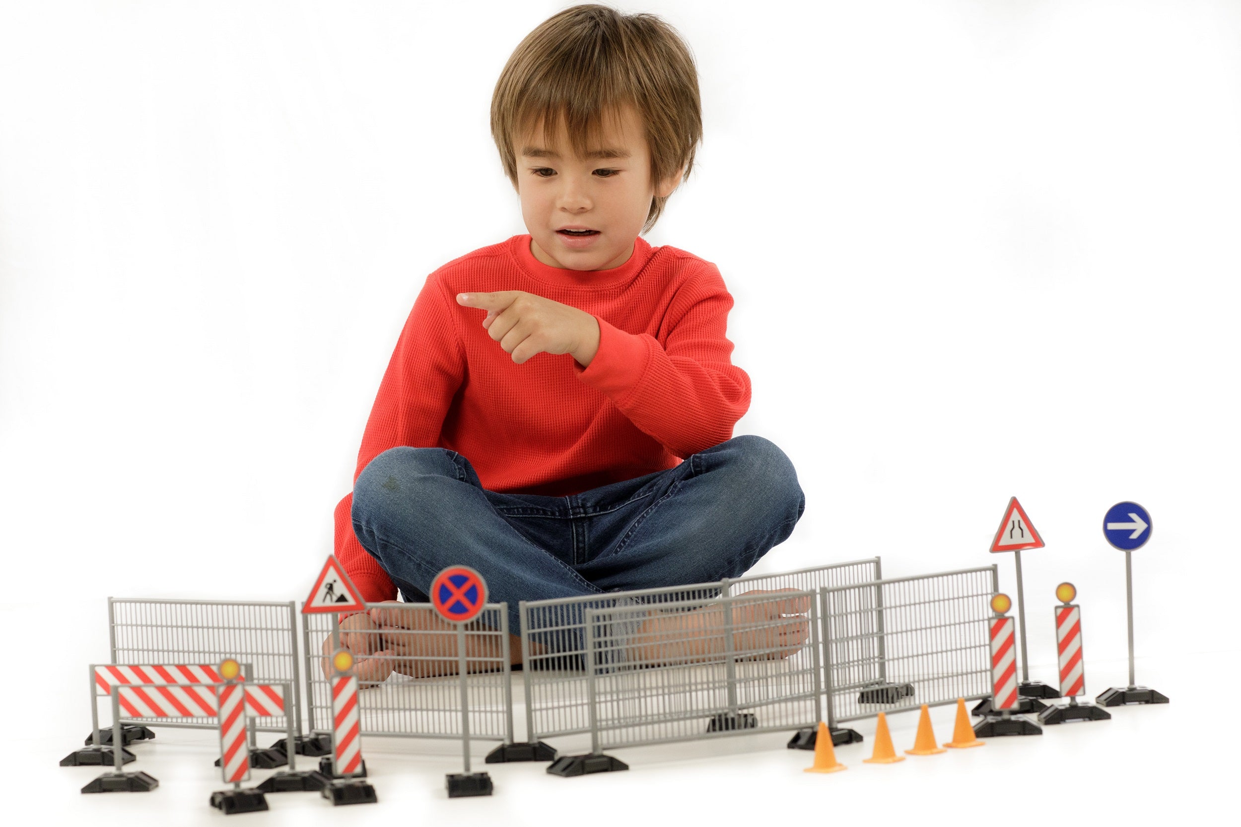 Accessories Construction set: railings, site signs + py – Bruder
