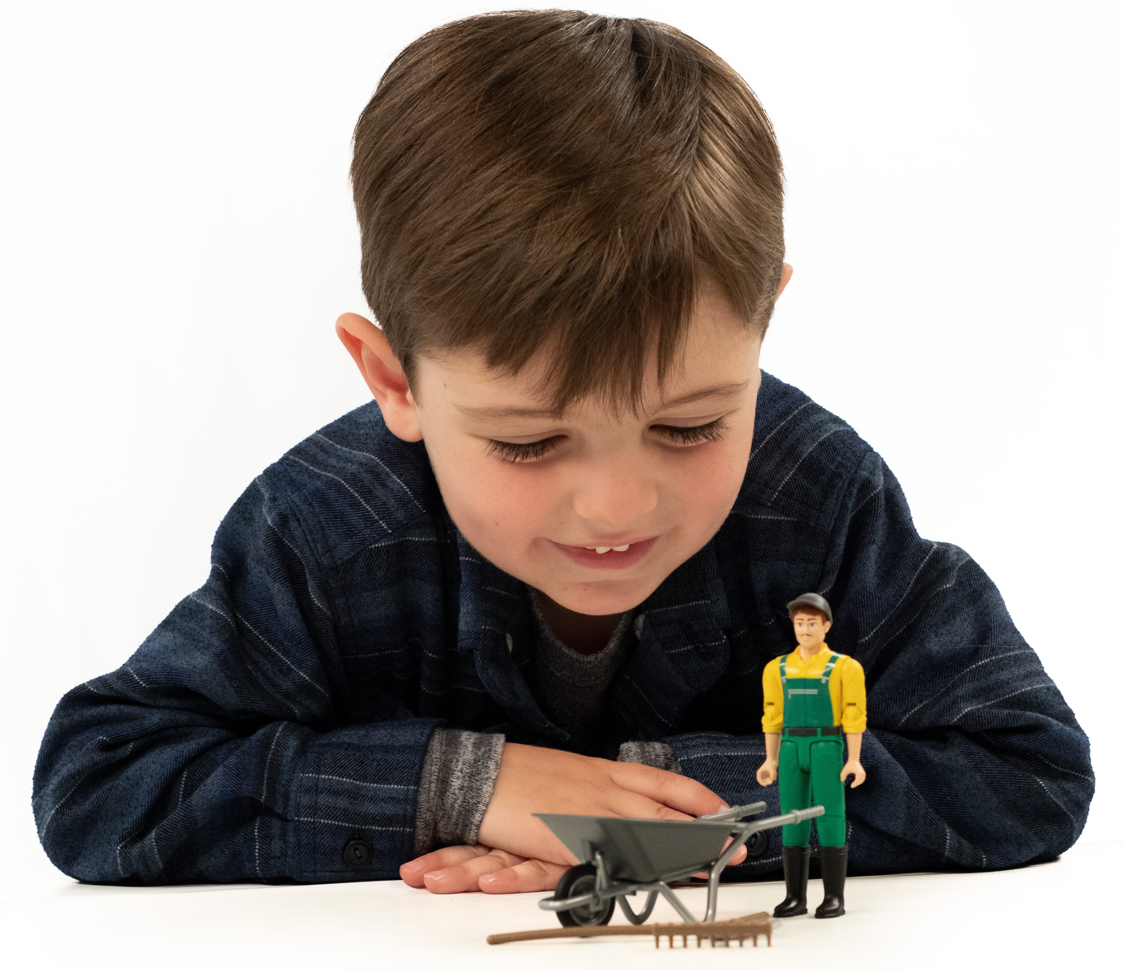 bworld Gardener with lawn mower and equipment – Bruder – Bruder