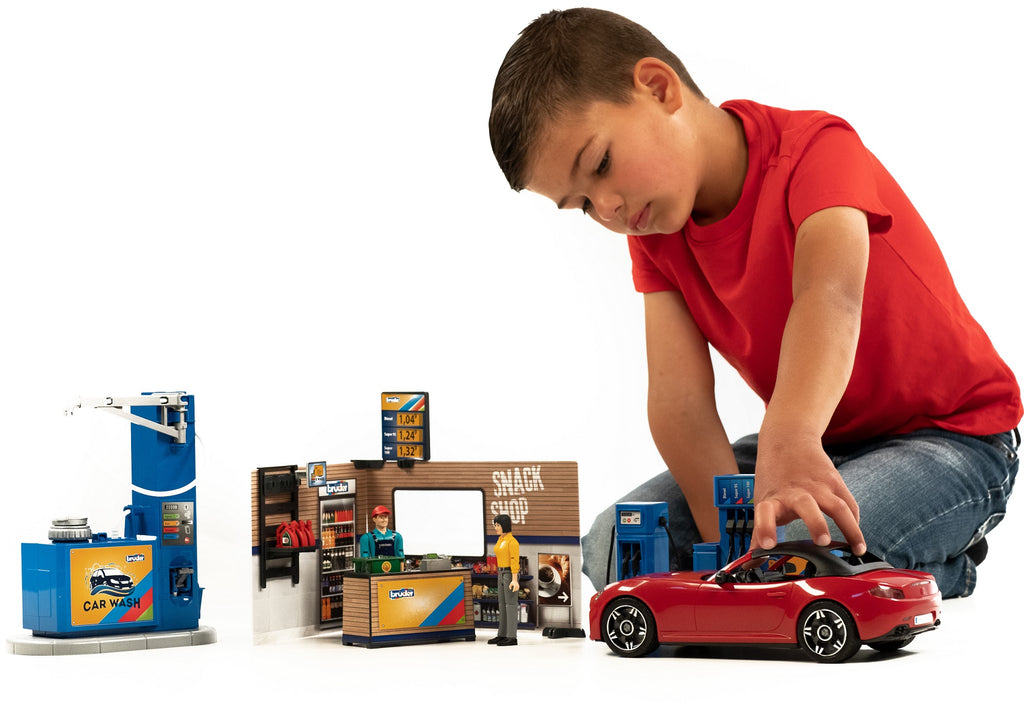 Bruder 62111 bworld Gas Station with Vehicle and Car Wash 24.12.8