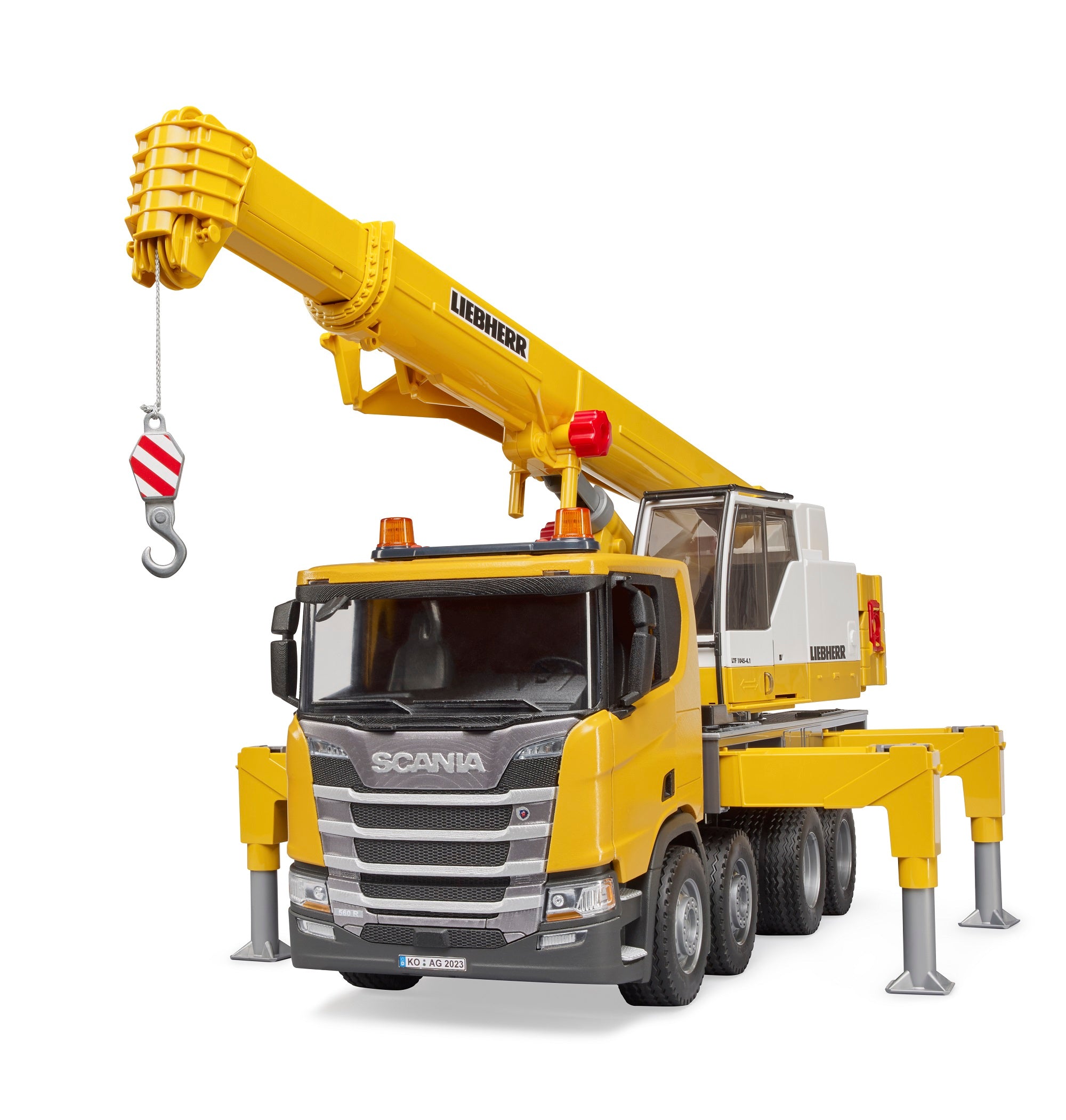 Scania Super 560R Liebherr Crane truck with Light + Sou – Bruder
