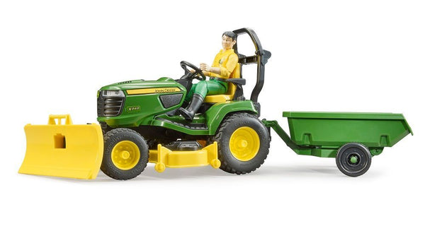 Bruder 09824 bworld John Deere Lawn Tractor with Trailer and
