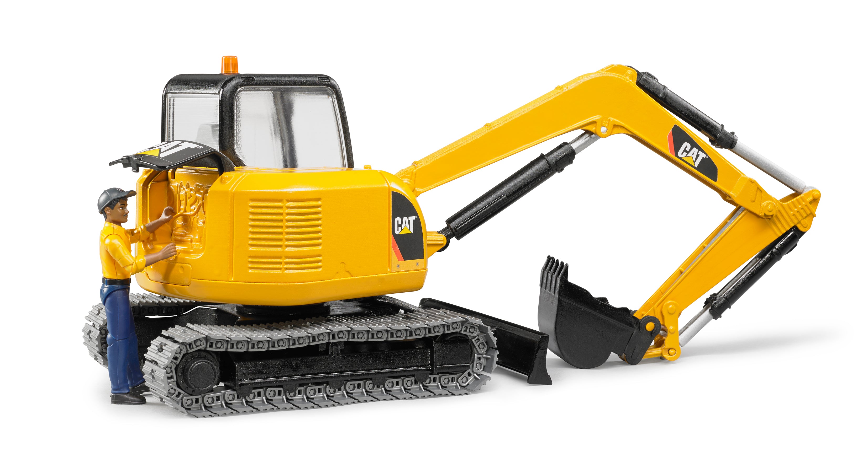 Bruder 02467 Cat® Mini Excavator with Worker — 1:16 Toy Excavator