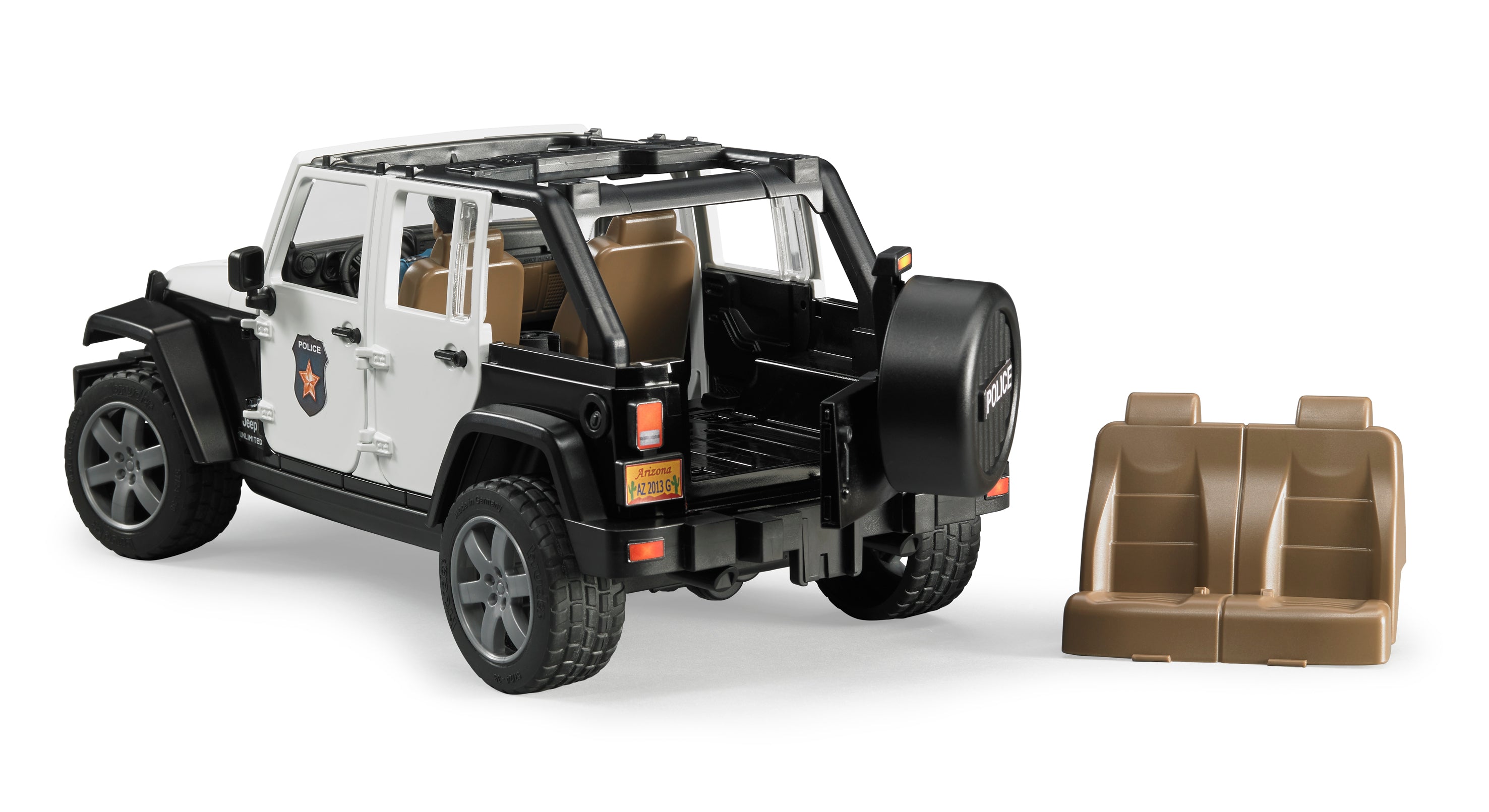 Jeep Wrangler Rubicon Unlimited Police vehicle with pol – Bruder