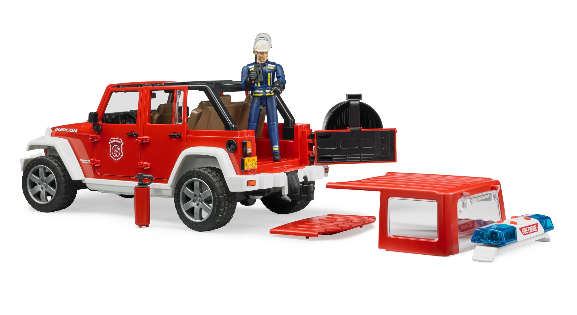 Bruder 02528 Jeep Wrangler Unlimited Rubicon Fire Service with Firefighter 20.12.8