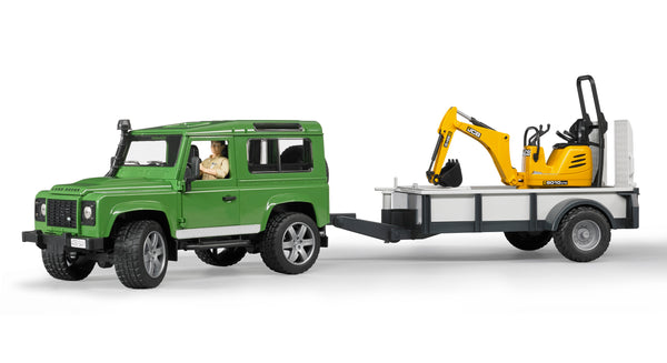 Bruder 02593 Land Rover Defender Station Wagon with Trailer, JCB Micro Excavator, Figure 26.10.10