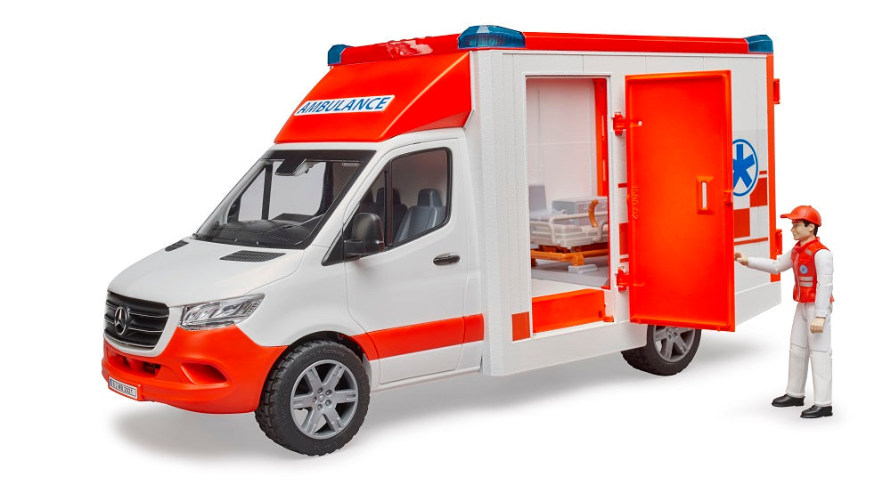 MB Sprinter Ambulance with driver and Light + Sound Mod – Bruder