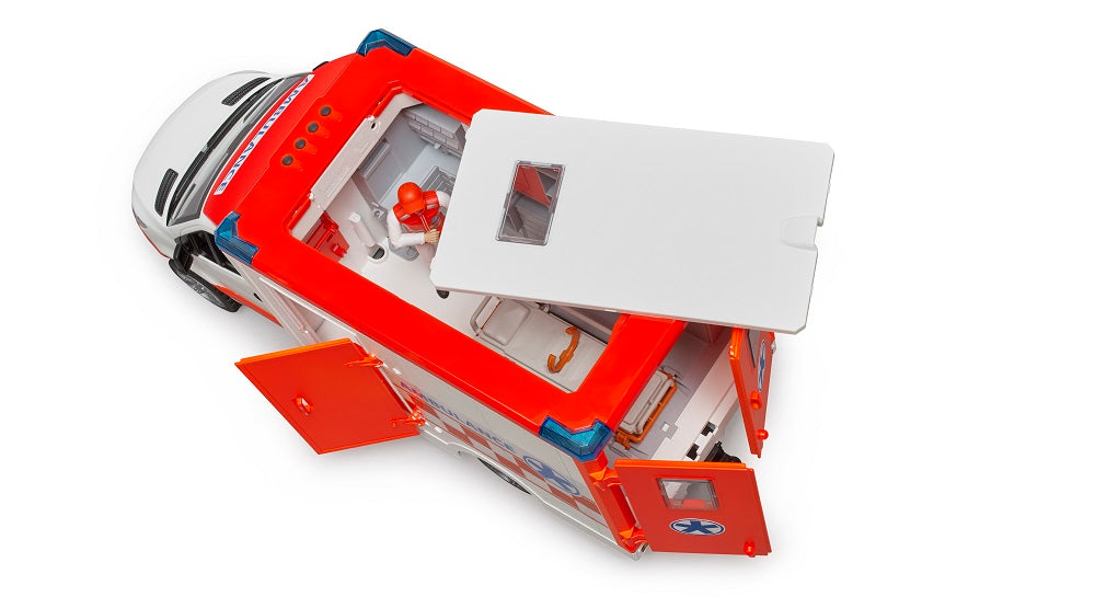 MB Sprinter Ambulance with driver and Light + Sound Mod – Bruder