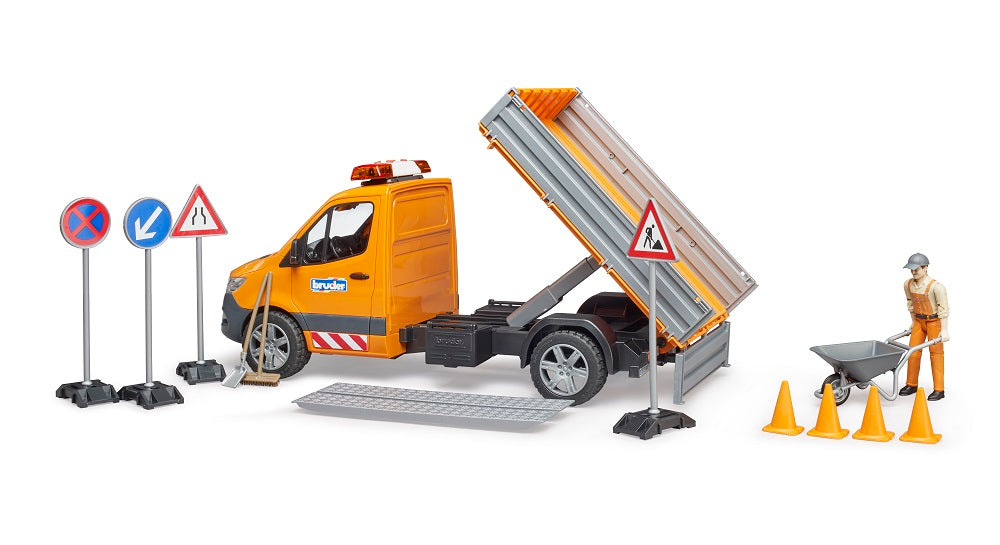完成品 02677 Bruder MB Worker Sound, & Light w/ Municipal Sprinter ミニカー
