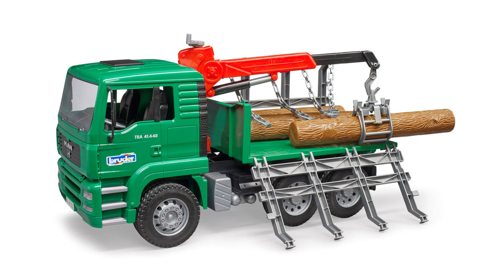 Bruder 02769 Man TGA Timber Transport Truck with Loading Crane and 3 Trunks 20.12.8
