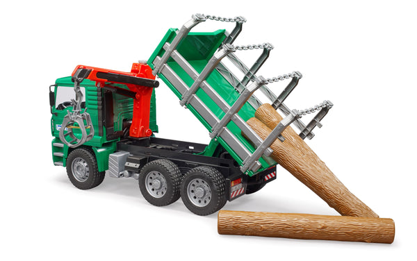 Bruder 02769 Man TGA Timber Transport Truck with Loading Crane and 3 Trunks 20.12.8 Hover