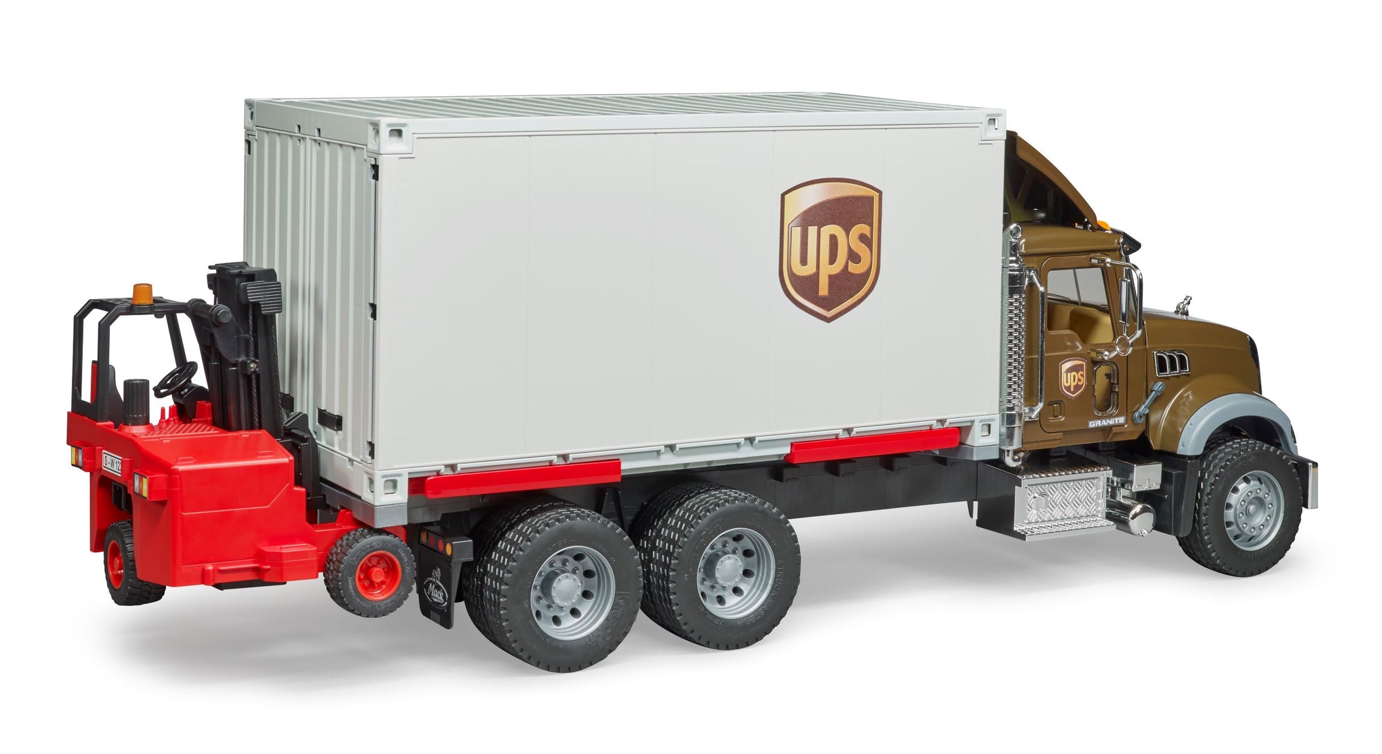 Bruder 02828 Mack Granite UPS Logistics Truck with Truck-Mounted Forklift 28.12.10