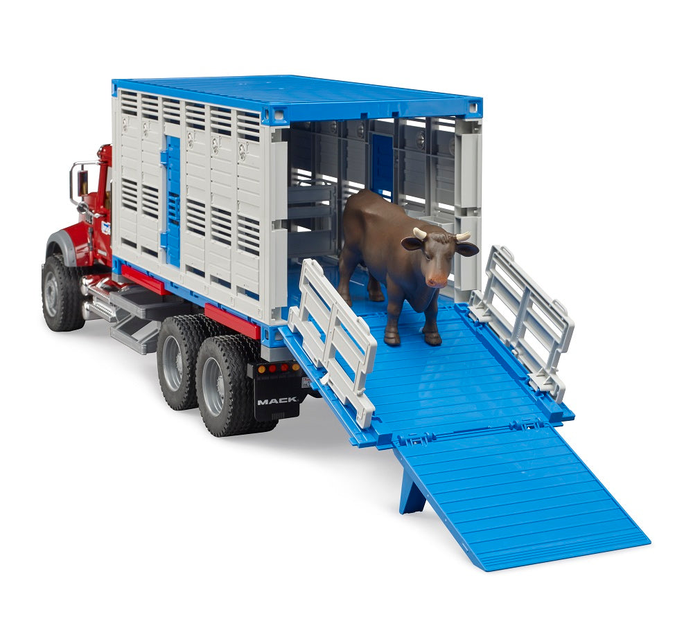 Bruder 02830 Mack Granite Cattle Transport Truck with 1 Cattle 28.12.10