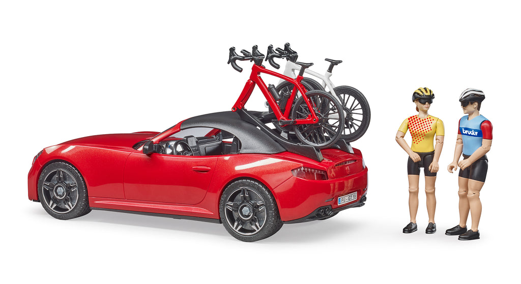 Bruder 03485 Red Roadster with Road Bike and Cyclist 18.10.10