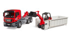 Bruder 03767 Man TGS Truck with Roll-Off Container and Schaffer Compact Loader 24.12.8