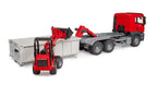 Bruder 03767 Man TGS Truck with Roll-Off Container and Schaffer Compact Loader 24.12.8