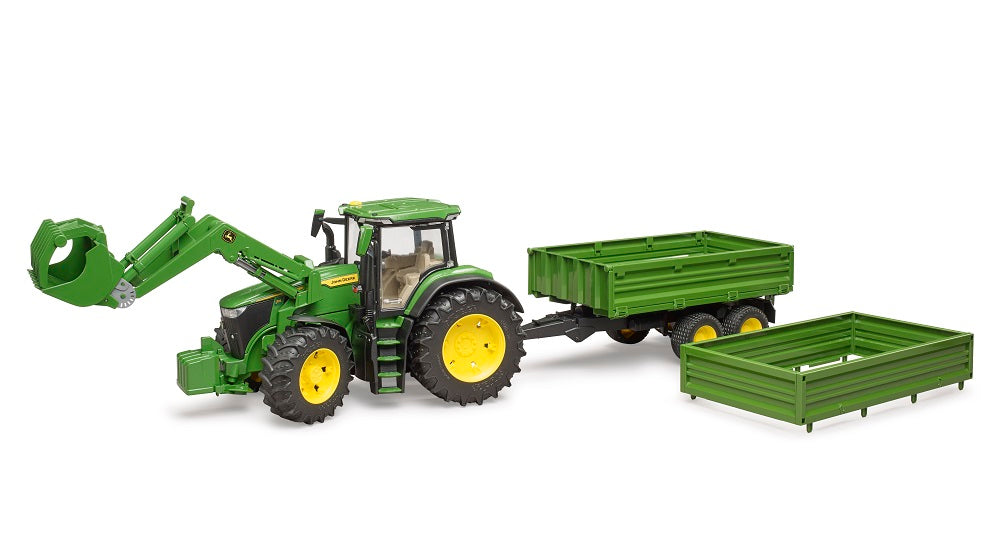John Deere 7R 350 with frontloader and tandemaxle tipp – Bruder