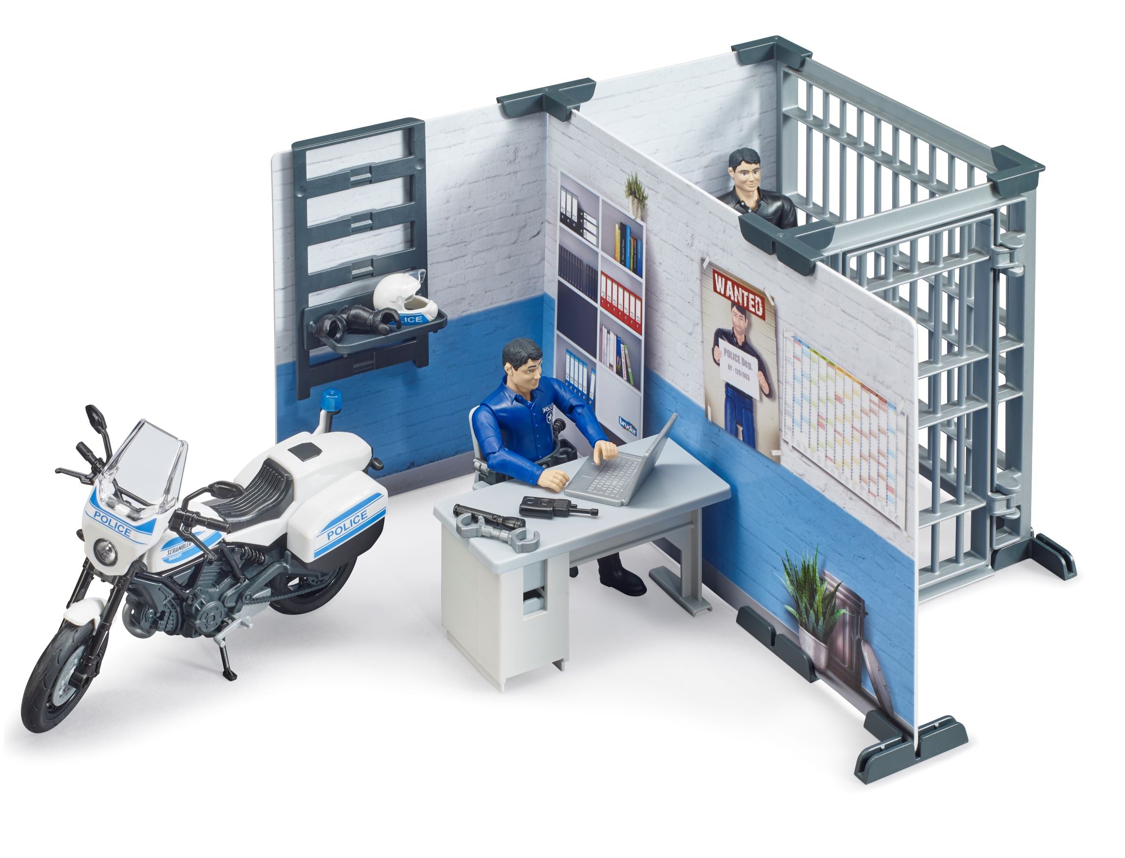 bworld Police station with police motorbike – Bruder – Bruder Toy Shop
