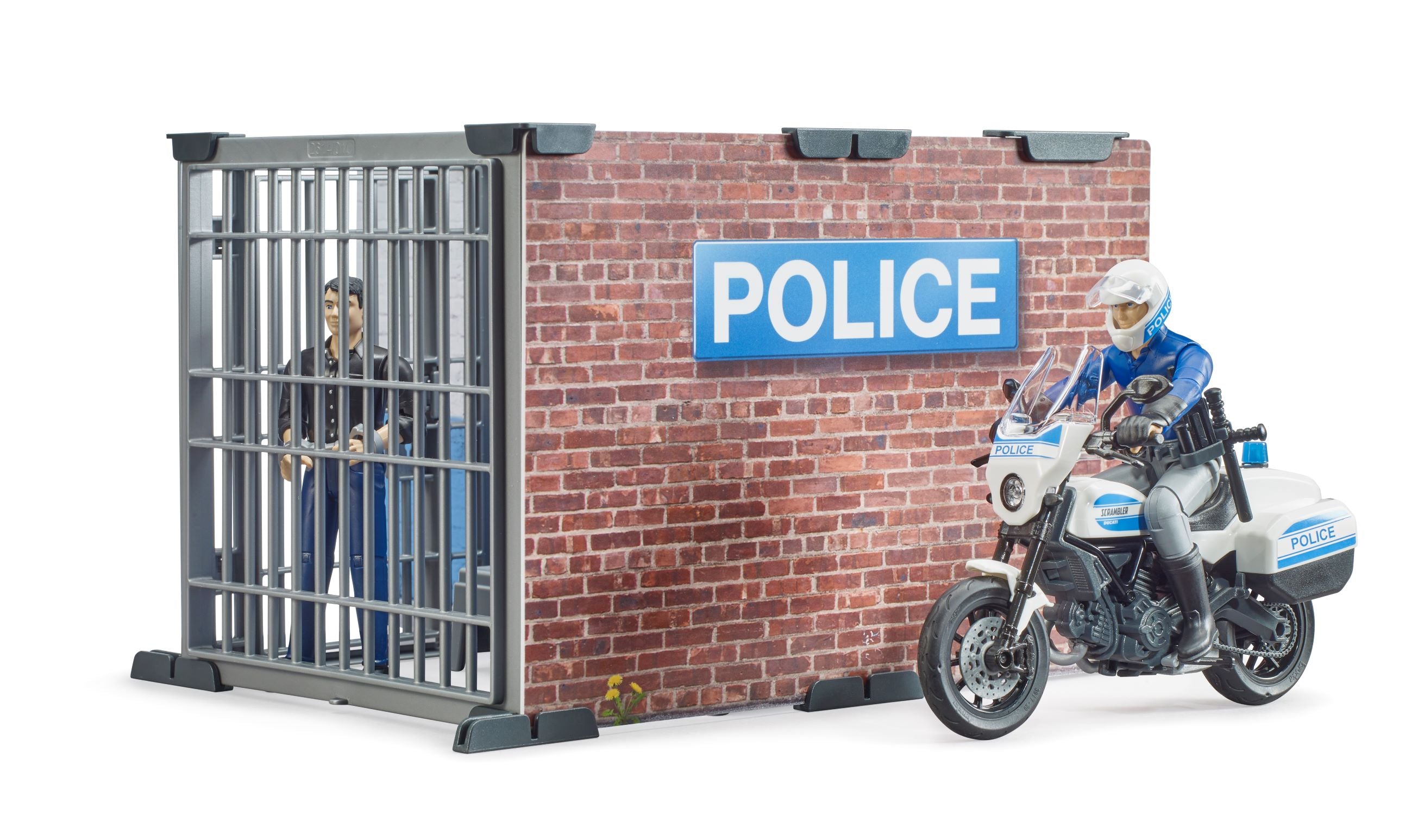 bworld Police station with police motorbike – Bruder – Bruder Toy Shop