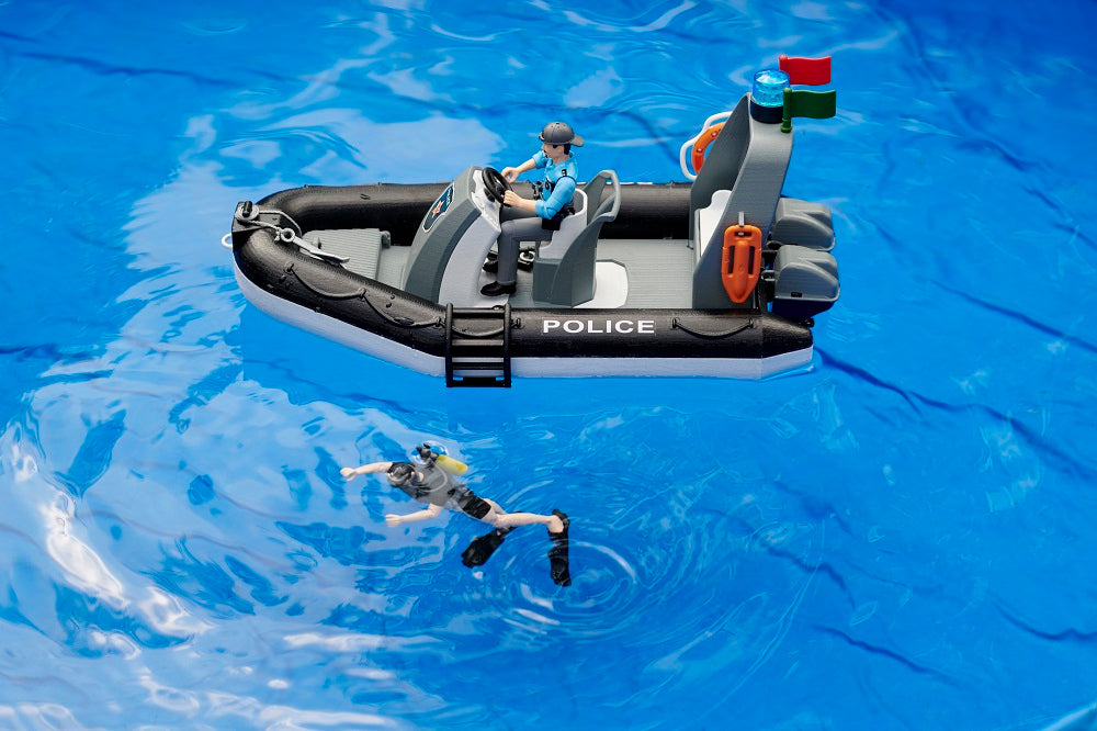 Bruder 62733 bworld Police Boat with Police Officer, Diver and Accessories 18.10.10