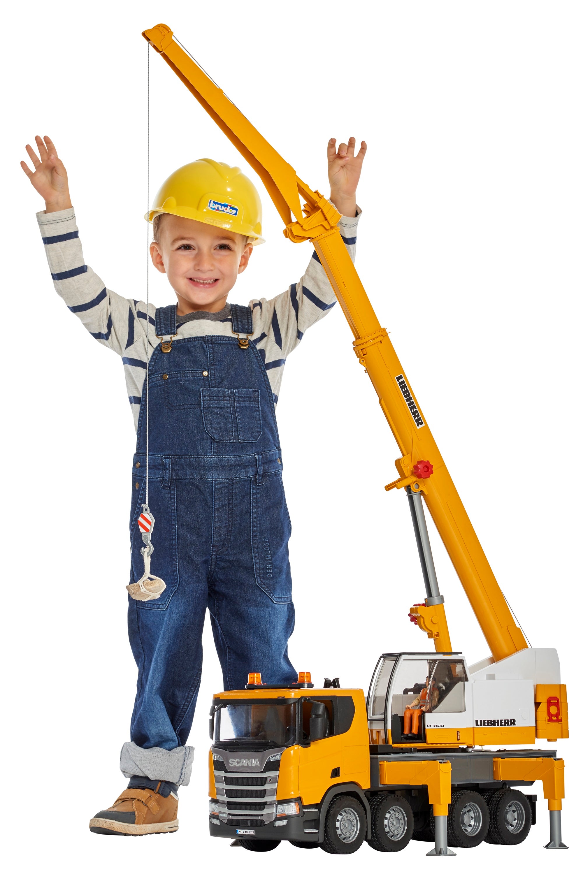Scania Super 560R Liebherr Crane truck with Light + Sou – Bruder