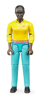Bruder 60404 Woman with Dark Skin Tone and Turquoise Pants 6.6.6